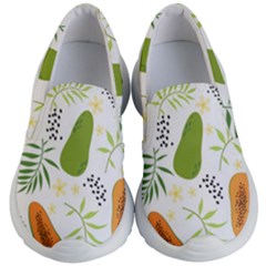 Seamless Tropical Pattern With Papaya Kids Lightweight Slip Ons by Vaneshart