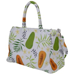 Seamless Tropical Pattern With Papaya Duffel Travel Bag by Vaneshart