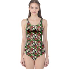 Swimmer 20s Green One Piece Swimsuit by snowwhitegirl