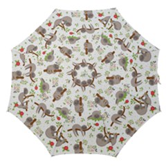 Seamless Pattern With Cute Sloths Sleep More Straight Umbrellas by Vaneshart