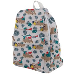 Cute Lazy Sloth Summer Fruit Seamless Pattern Top Flap Backpack by Vaneshart