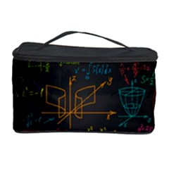 Mathematical Colorful Formulas Drawn By Hand Black Chalkboard Cosmetic Storage by Vaneshart