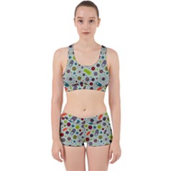 Seamless Pattern With Viruses Work It Out Gym Set by Vaneshart