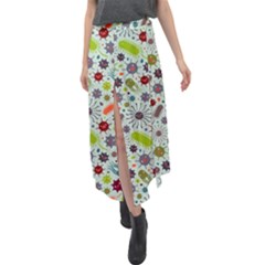 Seamless Pattern With Viruses Velour Split Maxi Skirt by Vaneshart