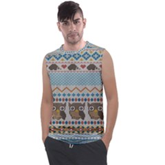 Fabric Texture With Owls Men s Regular Tank Top by Vaneshart