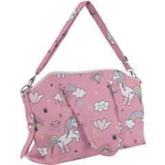 Cute Unicorn Seamless Pattern Canvas Crossbody Bag by Vaneshart