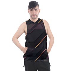 Gradient Geometric Shapes Dark Background Men s Sleeveless Hoodie