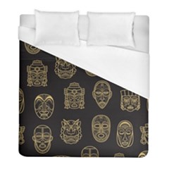 Indian Aztec African Historic Tribal Mask Seamless Pattern Duvet Cover (full/ Double Size) by Vaneshart