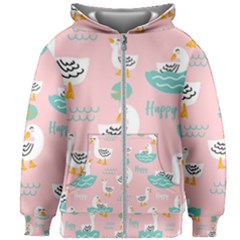 Cute Happy Duck Gift Card Design Seamless Pattern Template Kids  Zipper Hoodie Without Drawstring by Vaneshart