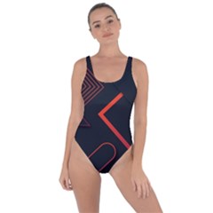 Gradient Geometric Shapes Dark Background Design Bring Sexy Back Swimsuit by Vaneshart