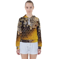 Honeycomb With Bees Women s Tie Up Sweat by Vaneshart