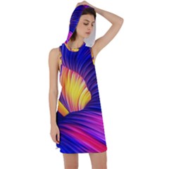 Abstract Antelope Pattern Background Racer Back Hoodie Dress