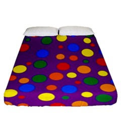 Gay Pride Rainbow Multicolor Dots Fitted Sheet (queen Size) by VernenInk