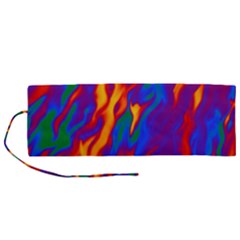 Gay Pride Abstract Smokey Shapes Roll Up Canvas Pencil Holder (m) by VernenInk