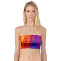 Gay Pride Rainbow Vertical Paint Strokes Bandeau Top by VernenInk