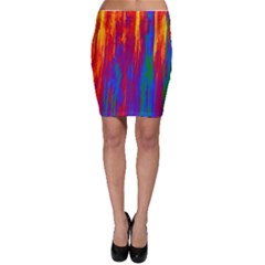 Gay Pride Rainbow Vertical Paint Strokes Bodycon Skirt by VernenInk