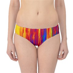 Gay Pride Rainbow Vertical Paint Strokes Hipster Bikini Bottoms by VernenInk