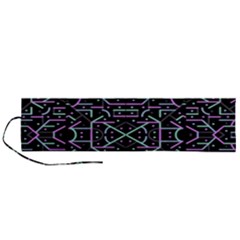 Lines And Dots Motif Geometric Seamless Pattern Roll Up Canvas Pencil Holder (l) by dflcprintsclothing