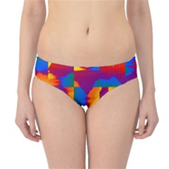 Gay Pride Rainbow Painted Abstract Squares Pattern Hipster Bikini Bottoms by VernenInk