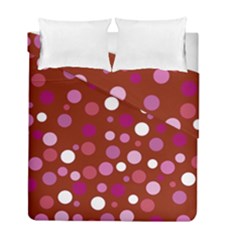 Lesbian Pride Flag Scattered Polka Dots Duvet Cover Double Side (full/ Double Size) by VernenInk