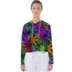 Ganja in rainbow colors, weed pattern, marihujana theme Women s Slouchy Sweat Ganja in rainbow colors, weed pattern, marihujana theme Women s Slouchy Sweat
