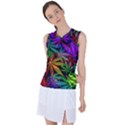 Ganja in rainbow colors, weed pattern, marihujana theme Women s Sleeveless Sports Top View1