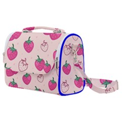 Seamless Strawberry Fruit Pattern Background Satchel Shoulder Bag by Vaneshart