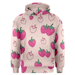 Seamless Strawberry Fruit Pattern Background Men s Overhead Hoodie by Vaneshart