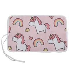 Cute-unicorn-rainbow-seamless-pattern-background Pen Storage Case (m)