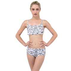 Big-collection-with-hand-drawn-objects-valentines-day Layered Top Bikini Set by Vaneshart