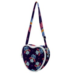 Owl-pattern-background Heart Shoulder Bag by Vaneshart