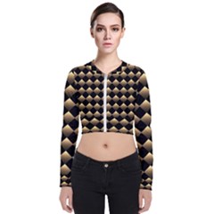 Golden-chess-board-background Long Sleeve Zip Up Bomber Jacket by Vaneshart