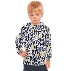 Letters-pattern Kids  Hooded Pullover