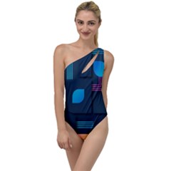 Gradient Geometric Shapes Dark Background To One Side Swimsuit