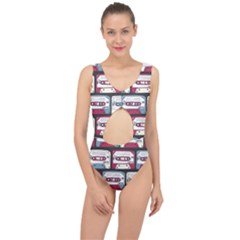 Music Symbols Rock Music Seamless Pattern Center Cut Out Swimsuit