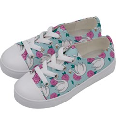 Classy-swan-pattern Kids  Low Top Canvas Sneakers by Vaneshart