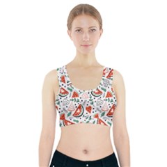 Seamless-vector-pattern-with-watermelons-mint Sports Bra With Pocket by Vaneshart