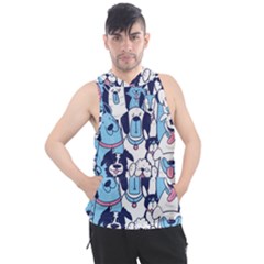 Dogs-seamless-pattern Men s Sleeveless Hoodie