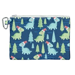 Cute-dinosaurs-animal-seamless-pattern-doodle-dino-winter-theme Canvas Cosmetic Bag (xl) by Vaneshart