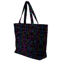 Neon Geometric Seamless Pattern Zip Up Canvas Bag by dflcprintsclothing