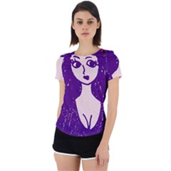 Purple Cat Ear Hat Girl Floral Wall Back Cut Out Sport Tee