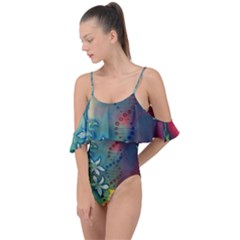 Flower Dna Drape Piece Swimsuit by RobLilly