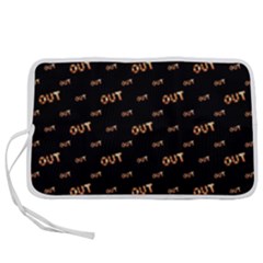 Out Word Motif Print Pattern Pen Storage Case (s)