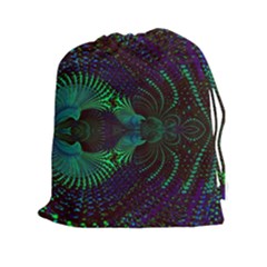 Fractal Flower Drawstring Pouch (2xl) by Sparkle