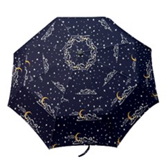 Hand Drawn Scratch Style Night Sky With Moon Cloud Space Among Stars Seamless Pattern Vector Design  Folding Umbrellas by BangZart