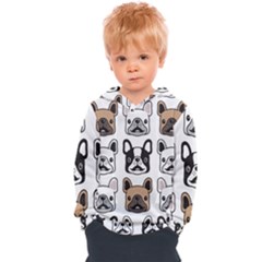 Dog French Bulldog Seamless Pattern Face Head Kids  Overhead Hoodie by BangZart