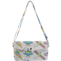 Cute Seamless Pattern With Space Removable Strap Clutch Bag