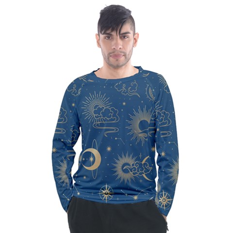 Seamless Galaxy Pattern Men s Long Sleeve Raglan Tee by BangZart