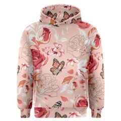 Beautiful Seamless Spring Pattern With Roses Peony Orchid Succulents Men s Overhead Hoodie by BangZart