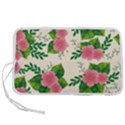 Cute pink flowers with leaves-pattern Pen Storage Case (L) View1